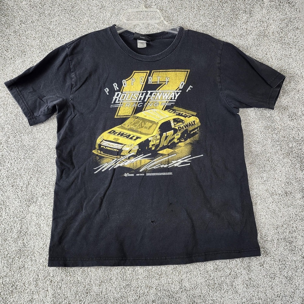 Matt Kenseth Roush Fenway Racing Shirt Mens Large Black NASCAR Chase Authentics